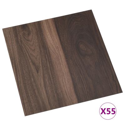 vidaXL Lamas para suelo autoadhesivas 55 uds PVC 5,11 m² marrón oscuro