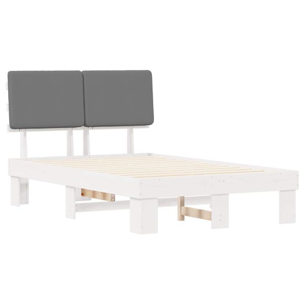 vidaXL Estructura de Cama con Cabecera Tapizada Gris Claro