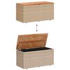 vidaXL Caja de almacenaje jardín madera acacia ratán beige 110x50x54cm