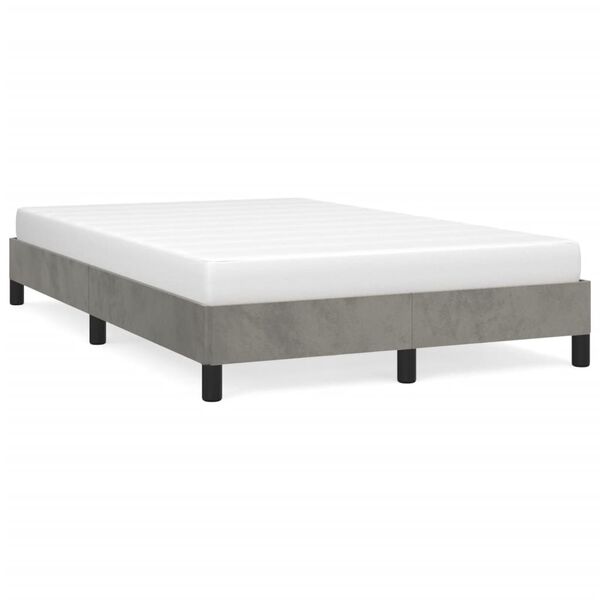 vidaXL Estructura de cama sin colch&oacute;n terciopelo gris claro 120x190 cm