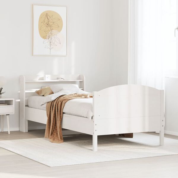vidaXL Estructura cama sin colch&oacute;n madera maciza pino blanca 100x200cm