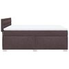 vidaXL Cama box spring con colch&oacute;n tela marr&oacute;n oscuro 140x190 cm