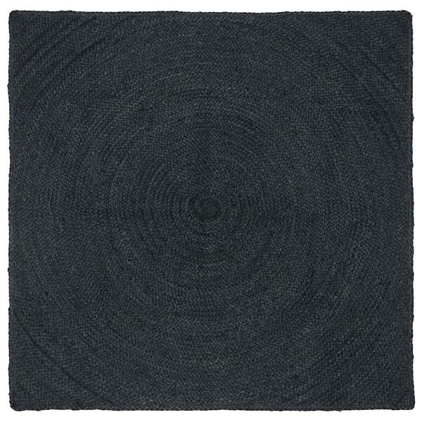 vidaXL Alfombras de &aacute;rea Cuadrado Gris oscuro 120 x 120 cm yute