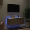 vidaXL Mueble de TV de pared con luces LED roble Sonoma 80x35x31 cm
