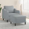vidaXL Sill&oacute;n con taburete tela gris claro 60 cm