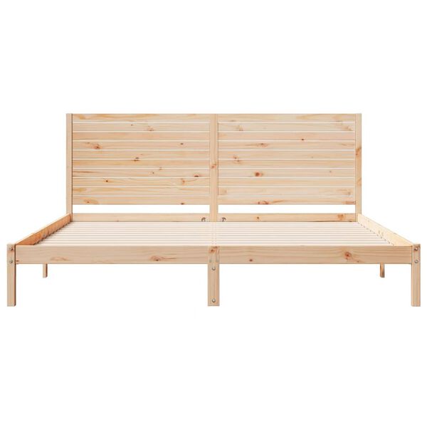 vidaXL Cama extralarga sin colch&oacute;n madera maciza 180x220 cm