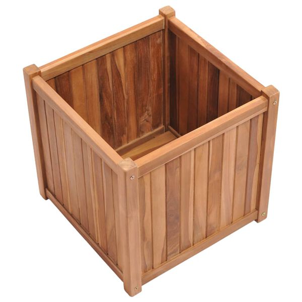 vidaXL Arriate elevado madera maciza de teca 50x50x50 cm