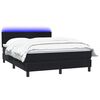 vidaXL Cama box spring con colch&oacute;n y LED terciopelo negro 160x210 cm