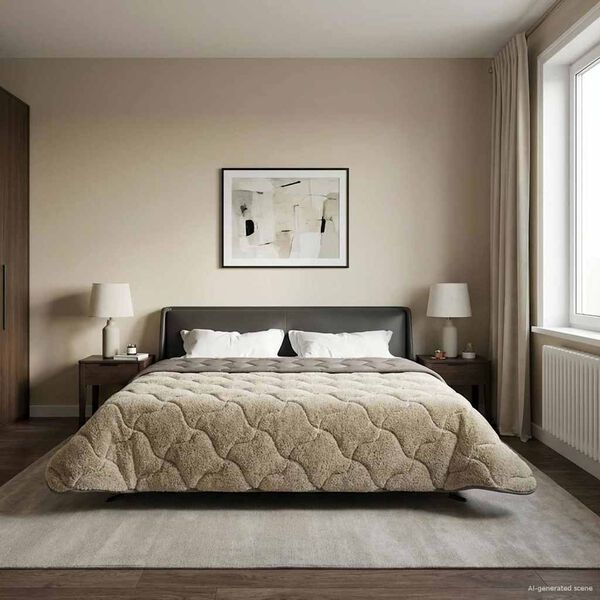 vidaXL Edred&oacute;n de Todo el A&ntilde;o Acolchado Gris claro 200 x 240 cm