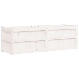 vidaXL Jardinera madera maciza de pino blanco 150x50x50 cm