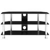 vidaXL Mueble de TV de vidrio templado negro 96x46x50 cm