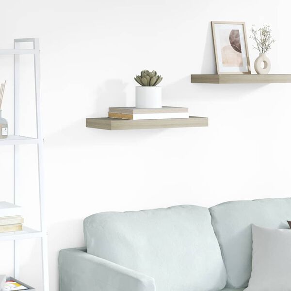 vidaXL Estante flotante de pared MDF color roble 50x23x3,8 cm