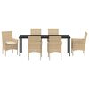 vidaXL Conjunto de Comedor de Jard&iacute;n 7 pcs Beige rat&aacute;n sint&eacute;tico