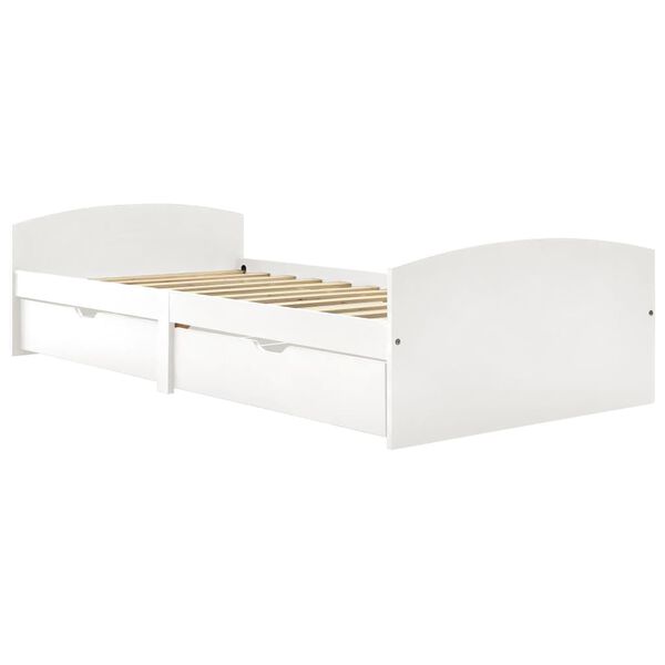 vidaXL Estructura de cama con 2 cajones sin colch&oacute;n blanco 90x200 cm