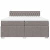 vidaXL Cama box spring con colch&oacute;n tela gris taupe 200x200 cm