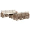 vidaXL Conjunto de sof&aacute;s de jard&iacute;n 8 uds. Beige y blanco crema