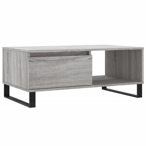 vidaXL Mesa de centro madera contrachapada gris Sonoma 90x50x36,5 cm