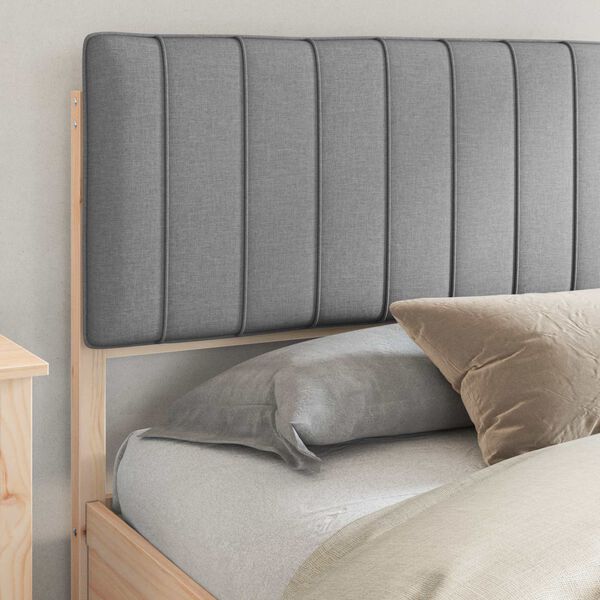 vidaXL Estructura de Cama con Cabecera Tapizada Gris Claro