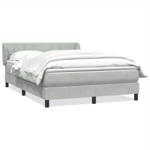 vidaXL Cama box spring con colch&oacute;n terciopelo gris claro 160x210 cm