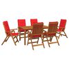vidaXL Conjunto de comedor de jard&iacute;n de 7 piezas Natural