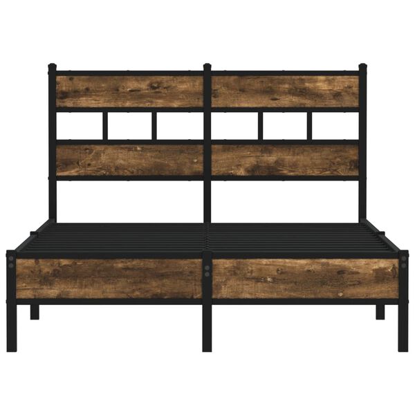 vidaXL Estructura cama con cabecero sin colch&oacute;n roble Sonoma 120x190cm