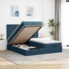 vidaXL Estructura de cama otomana colchones terciopelo azul oscuro