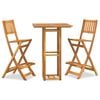 vidaXL Juego muebles de bar de jard&iacute;n 3 piezas madera maciza de acacia