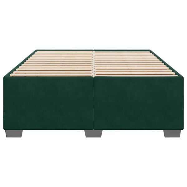vidaXL Estructura cama sin colch&oacute;n terciopelo verde oscuro 140x190 cm