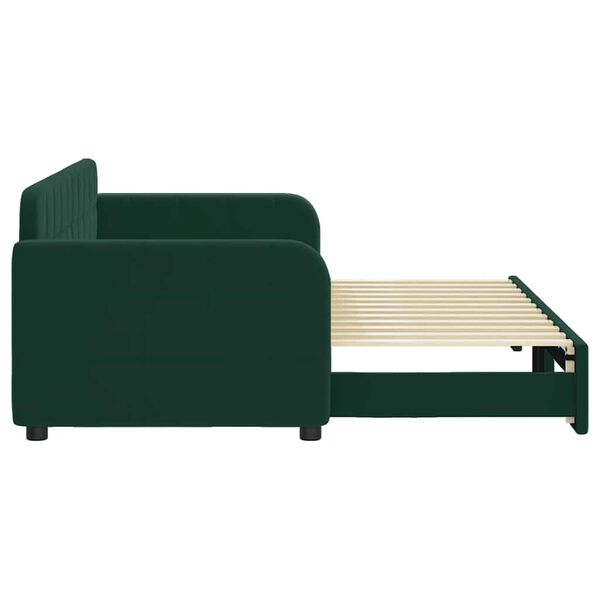 vidaXL Sof&aacute; cama nido terciopelo verde oscuro 80x200 cm