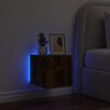 vidaXL Mueble de TV de pared con luces LED roble ahumado 30,5x35x30 cm