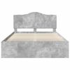 vidaXL Estructura de cama con cabecera Gris concreto 150 x 200 cm