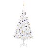 vidaXL &Aacute;rbol de Navidad preiluminado con luces y bolas blanco 240 cm