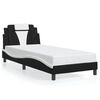 vidaXL Estructura de cama Viana con LED sin colch&oacute;n negro y blanco 90x190cm