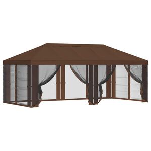 vidaXL Funda de Gazebo con Paredes Laterales Marr&oacute;n 600,5 x 300,5 cm