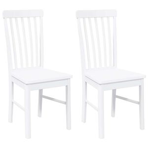 vidaXL Sillas de comedor 2 unidades madera maciza de caucho blanco