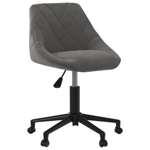 vidaXL Silla de oficina giratoria de terciopelo gris oscuro