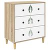 vidaXL Cajonera HANAU Estampado de hojas verdes 66 x 36,5 x 75 cm