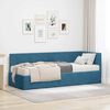 vidaXL Estructura de Cama Esquina con Colch&oacute;n 2 pcs Azul Terciopelo