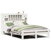 vidaXL Cama con estanter&iacute;a sin colch&oacute;n madera maciza blanca 140x200 cm