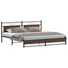 vidaXL Estructura de cama sin colch&oacute;n metal roble marr&oacute;n 200x200 cm