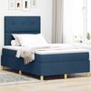 vidaXL Cama Box Spring LED con colch&oacute;n Azul 120 x 190 cm tela