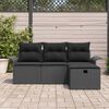 vidaXL Conjunto de sof&aacute; de jard&iacute;n 4 pcs Negro rat&aacute;n sint&eacute;tico