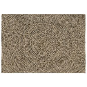 vidaXL Alfombra de &aacute;rea Natural y negro 140 x 200 cm yute