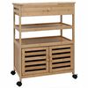 vidaXL Carrito de cocina con ruedas Natural 59,5 x 36 x 82 cm Bamb&uacute;