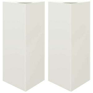 vidaXL Jardineras triangulares 2 uds acero blanco 40x34,5x75 cm