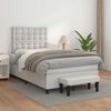vidaXL Cama box spring con colch&oacute;n cuero sint&eacute;tico blanco 120x190 cm