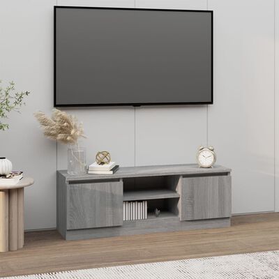 vidaXL Mueble de TV con puerta gris Sonoma 102x30x36 cm