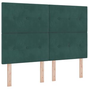 vidaXL Cama Box Spring LED Verde oscuro 160 x 200 cm Terciopelo