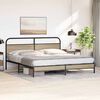 vidaXL Estructura de cama sin colch&oacute;n metal roble ahumado 183x213 cm