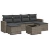 vidaXL Set de sof&aacute;s de jard&iacute;n 7 piezas con cojines rat&aacute;n PE gris